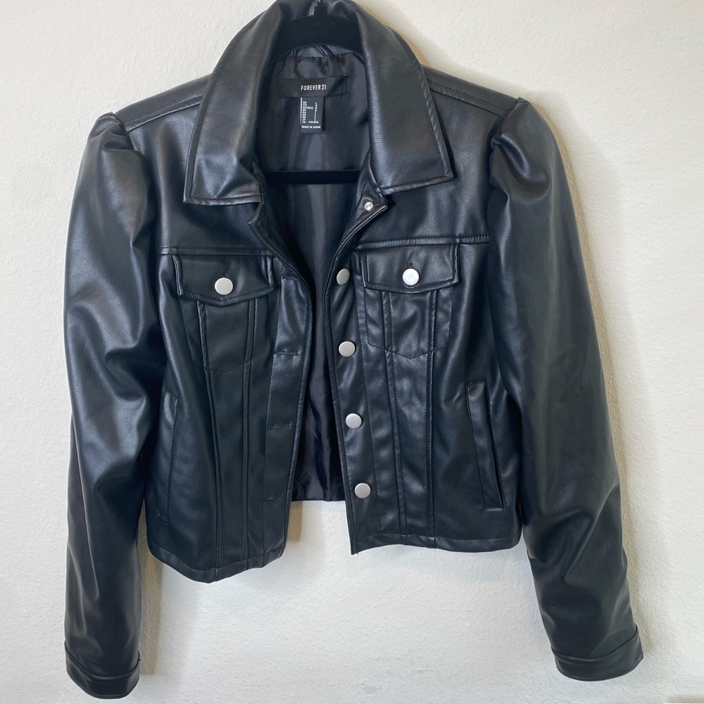 Black leather jacket